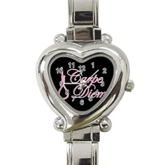 Carpe Diem  Heart Italian Charm Watch by Valentinaart