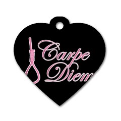 Carpe Diem  Dog Tag Heart (two Sides) by Valentinaart