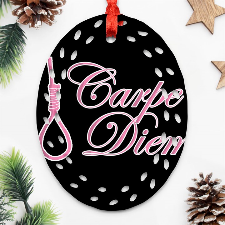 Carpe Diem  Ornament (Oval Filigree)