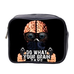 Do What Your Brain Says Mini Toiletries Bag 2-side by Valentinaart