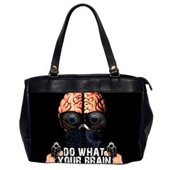 Do What Your Brain Says Office Handbags (2 Sides)  by Valentinaart