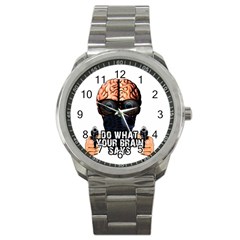 Do What Your Brain Says Sport Metal Watch by Valentinaart