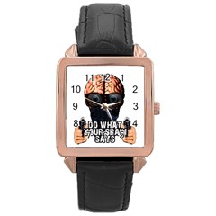 Do What Your Brain Says Rose Gold Leather Watch  by Valentinaart