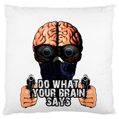 Do What Your Brain Says Standard Flano Cushion Case (two Sides) by Valentinaart