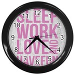 Grunge Style Motivational Quote Poster Wall Clocks (Black) Front