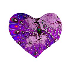 Fractal Fantasy 717a Standard 16  Premium Flano Heart Shape Cushions by Fractalworld