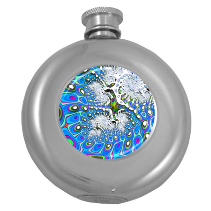 Fractal Fantasy 717b Round Hip Flask (5 oz)