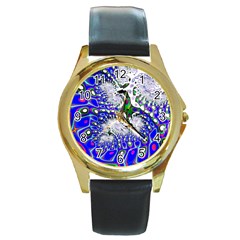 Fractal Fantasy 717c Round Gold Metal Watch by Fractalworld