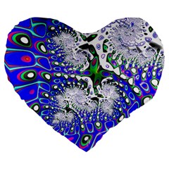 Fractal Fantasy 717c Large 19  Premium Heart Shape Cushions