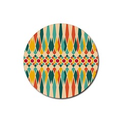 Festive Pattern Rubber Coaster (round)  by linceazul