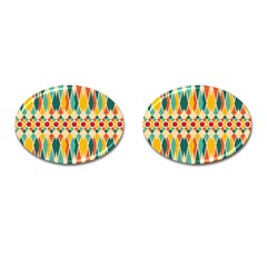 Festive Pattern Cufflinks (oval) by linceazul