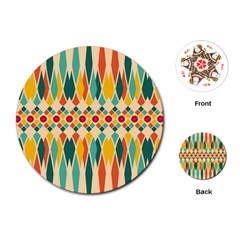 Festive Pattern Playing Cards (round)  by linceazul