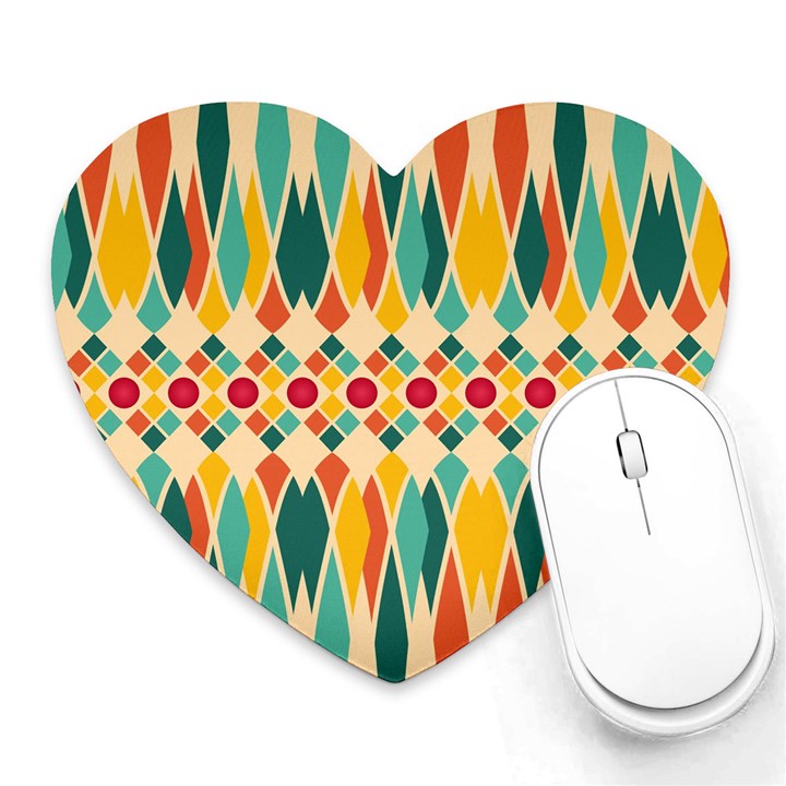 Festive Pattern Heart Mousepads