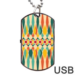 Festive Pattern Dog Tag Usb Flash (one Side) by linceazul