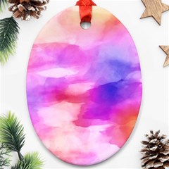 Colorful Abstract Pink And Purple Pattern Oval Ornament (two Sides) by paulaoliveiradesign