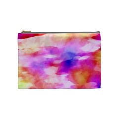 Colorful Abstract Pink And Purple Pattern Cosmetic Bag (medium)  by paulaoliveiradesign