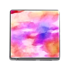 Colorful Abstract Pink And Purple Pattern Memory Card Reader (square) by paulaoliveiradesign