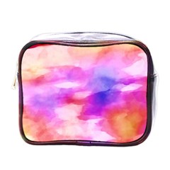 Colorful Abstract Pink And Purple Pattern Mini Toiletries Bags by paulaoliveiradesign