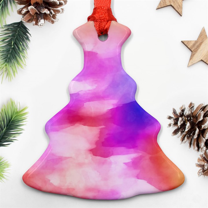 Colorful Abstract pink and purple pattern Christmas Tree Ornament (Two Sides)