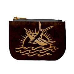 Sparrow Tattoo - Tan & Brown Coin Change Purse by Ellador