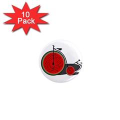 Watermelon Bicycle  1  Mini Magnet (10 Pack)  by Valentinaart