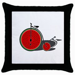 Watermelon Bicycle  Throw Pillow Case (black) by Valentinaart