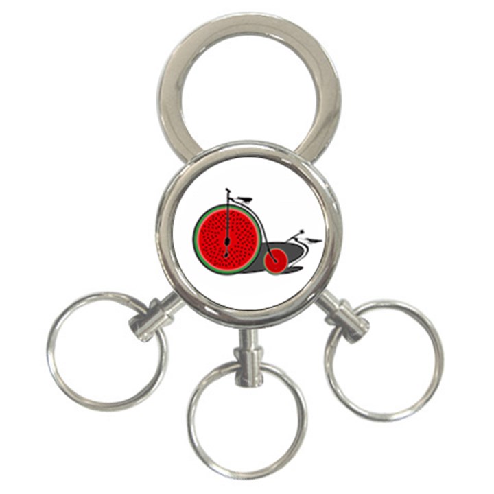 Watermelon bicycle  3-Ring Key Chains