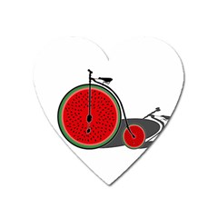 Watermelon Bicycle  Heart Magnet by Valentinaart