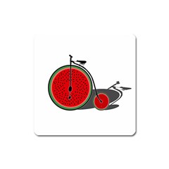 Watermelon Bicycle  Square Magnet by Valentinaart