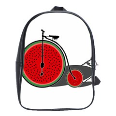 Watermelon Bicycle  School Bags (xl)  by Valentinaart