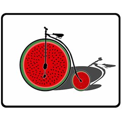 Watermelon Bicycle  Double Sided Fleece Blanket (medium)  by Valentinaart