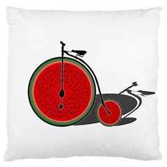 Watermelon Bicycle  Large Flano Cushion Case (two Sides) by Valentinaart