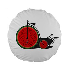 Watermelon Bicycle  Standard 15  Premium Flano Round Cushions by Valentinaart