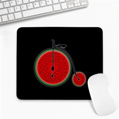 Watermelon Bicycle  Large Mousepads by Valentinaart