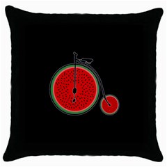 Watermelon Bicycle  Throw Pillow Case (black) by Valentinaart