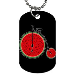 Watermelon Bicycle  Dog Tag (one Side) by Valentinaart