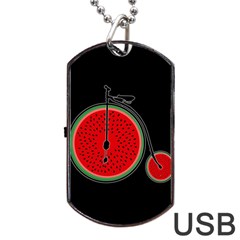 Watermelon Bicycle  Dog Tag Usb Flash (one Side) by Valentinaart