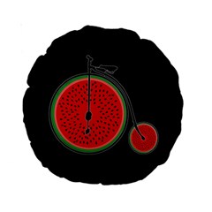 Watermelon Bicycle  Standard 15  Premium Round Cushions by Valentinaart