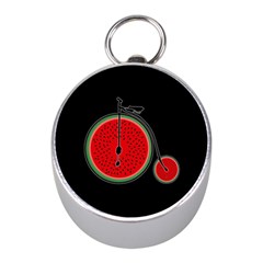 Watermelon Bicycle  Mini Silver Compasses by Valentinaart