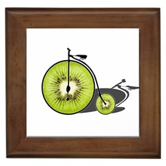 Kiwi Bicycle  Framed Tiles by Valentinaart