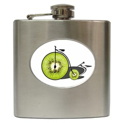 Kiwi Bicycle  Hip Flask (6 Oz) by Valentinaart