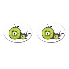 Kiwi Bicycle  Cufflinks (oval) by Valentinaart