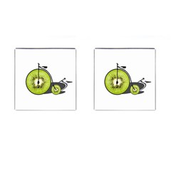 Kiwi Bicycle  Cufflinks (square) by Valentinaart