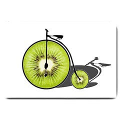 Kiwi Bicycle  Large Doormat  by Valentinaart