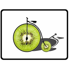 Kiwi Bicycle  Fleece Blanket (large)  by Valentinaart