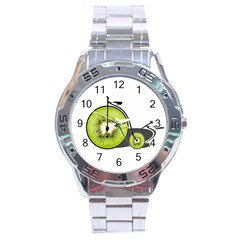 Kiwi Bicycle  Stainless Steel Analogue Watch by Valentinaart