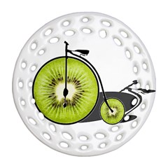 Kiwi Bicycle  Ornament (round Filigree) by Valentinaart