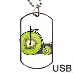 Kiwi Bicycle  Dog Tag Usb Flash (two Sides) by Valentinaart