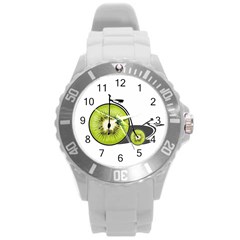 Kiwi Bicycle  Round Plastic Sport Watch (l) by Valentinaart