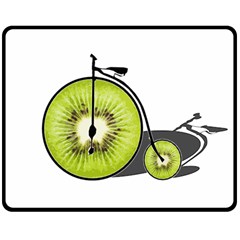 Kiwi Bicycle  Double Sided Fleece Blanket (medium)  by Valentinaart